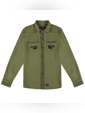 Deus ex Machina Embroidered Cotton Button-Up Shirt